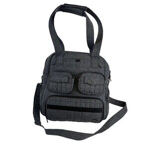 Lug Puddle Jumper Bag Overnight Carry On Travel Gray Double Straps Crossbody